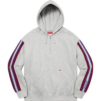 Grey Supreme Half Zip Hooded Sweatshirts | Supreme 337DN